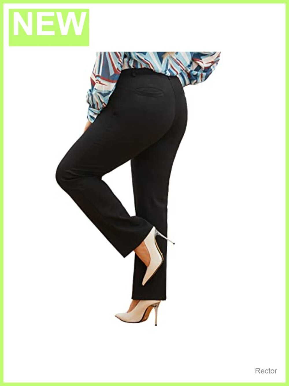 Plus Size Straight-Leg Dress Pants Yoga Work Office Business Casual Slacks